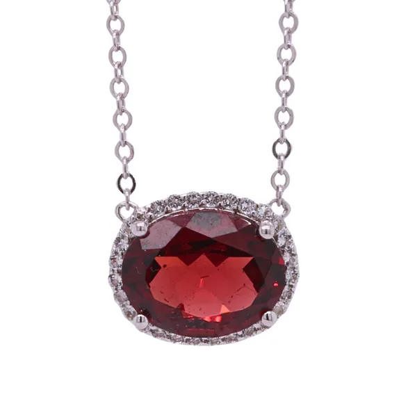 Garnet and White Topaz Necklace Rasmussen Diamonds Mount Pleasant, WI