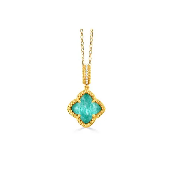 Doves Amazonite and Diamond Pendant Rasmussen Diamonds Mount Pleasant, WI