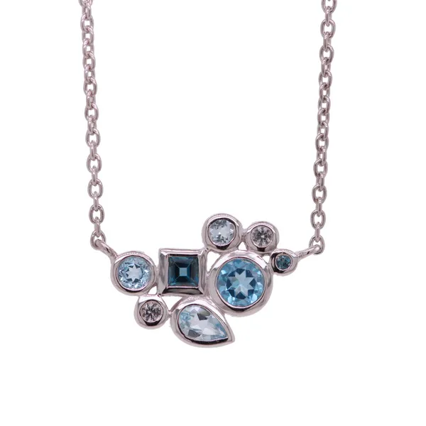 Blue Topaz And White Topaz Necklace