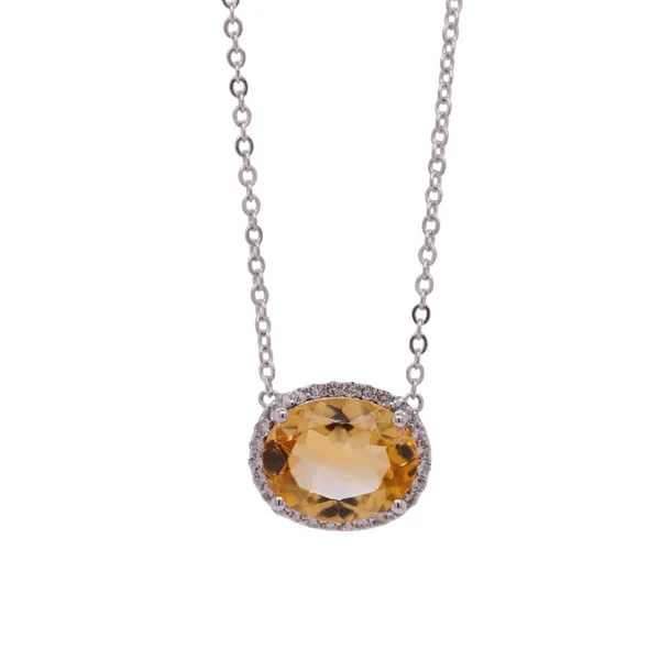 Golden Citrine And White Topaz Necklace Rasmussen Diamonds Mount Pleasant, WI