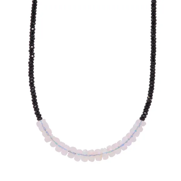 Opal And Black Spinel Necklace