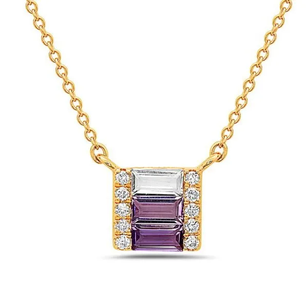 Amethyst, White Topaz And Diamond Necklace Rasmussen Diamonds Mount Pleasant, WI