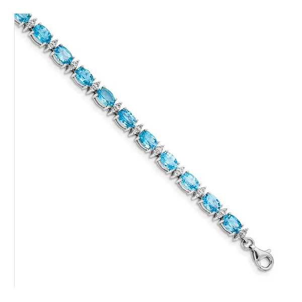 Sterling Silver Blue and White Topaz Bracelet Rasmussen Diamonds Mount Pleasant, WI