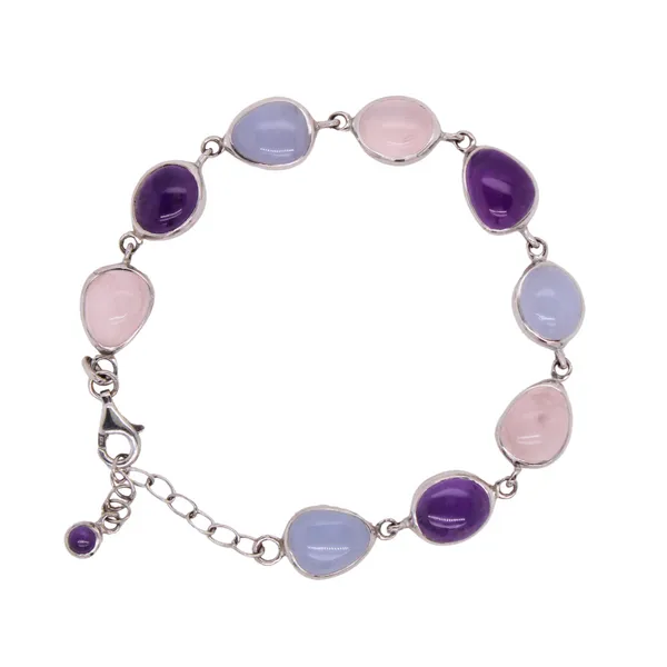 Amethyst, Rose Quartz And Chalcedony Bracelet Rasmussen Diamonds Mount Pleasant, WI