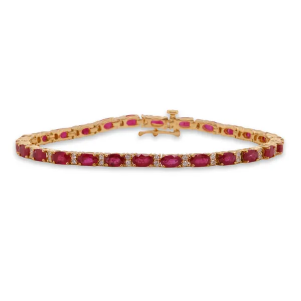 Ruby And Diamond Line Bracelet Rasmussen Diamonds Mount Pleasant, WI
