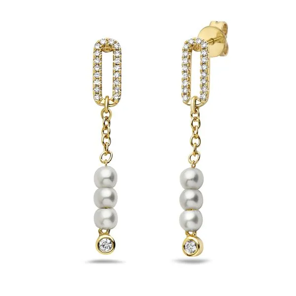 Pearl And Diamond Drop Earrings similar item image
