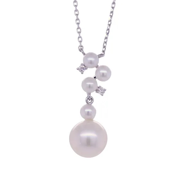 Freshwater Pearl And Diamond Dangle Necklace similar item image