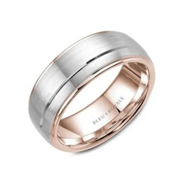 Crown White and Rose Gold Band Rasmussen Diamonds Mount Pleasant, WI