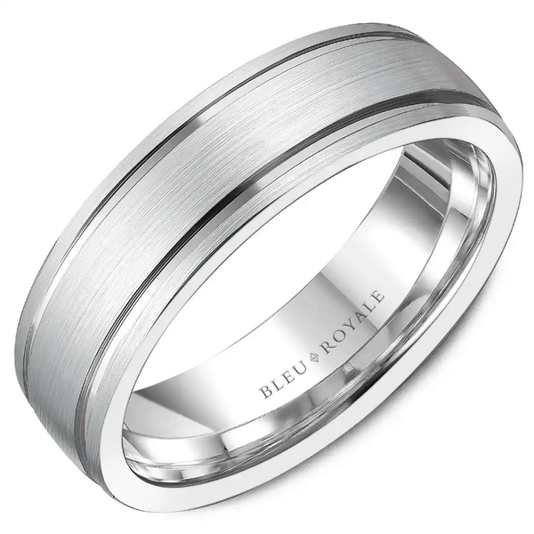 White Gold Mens Wedding Band Rasmussen Diamonds Mount Pleasant, WI