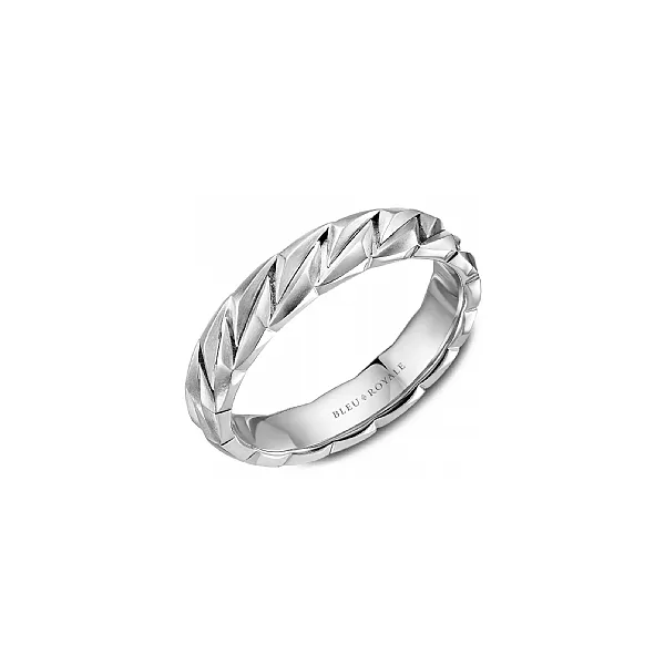 White Gold Twisted Mens Wedding Band Rasmussen Diamonds Mount Pleasant, WI
