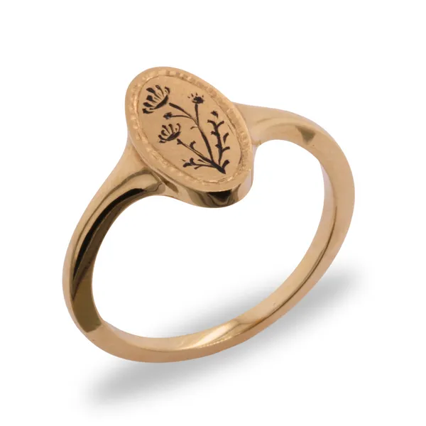 Yellow Gold Hand Engraved Floral Ring Rasmussen Diamonds Mount Pleasant, WI