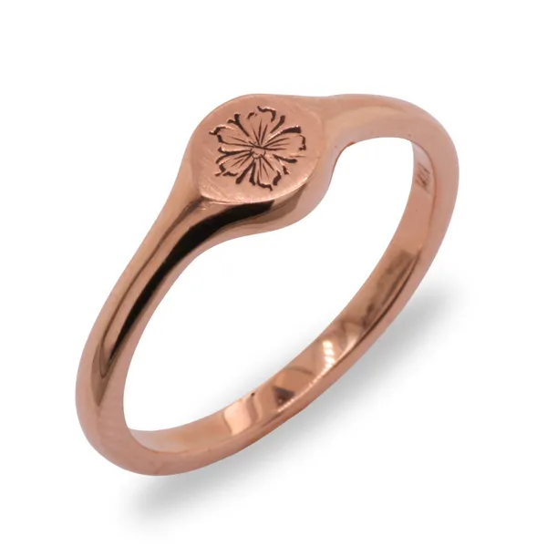 Rose Gold Hand Engraved Floral Ring Rasmussen Diamonds Mount Pleasant, WI