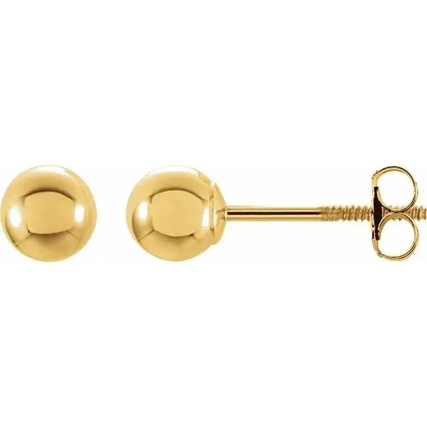 Yellow Gold Ball Earrings Rasmussen Diamonds Mount Pleasant, WI