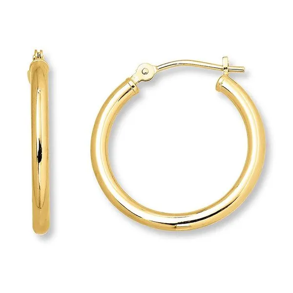 Yellow Gold 20mm Earrings Rasmussen Diamonds Mount Pleasant, WI