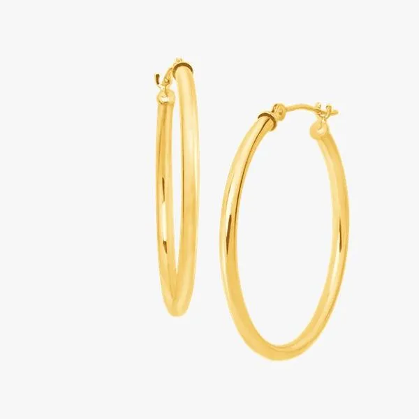 Yellow Gold 30mm Earrings Rasmussen Diamonds Mount Pleasant, WI