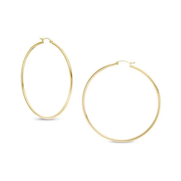 Yellow Gold 60mm Earrings Rasmussen Diamonds Mount Pleasant, WI