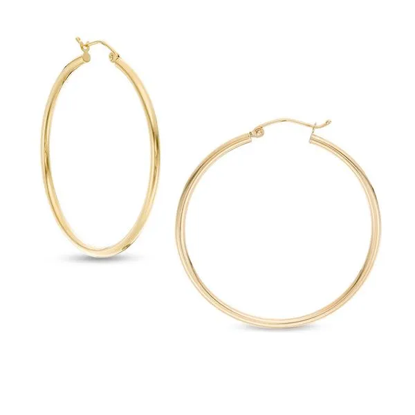 40mm Yellow Gold Hoop Earrings Rasmussen Diamonds Mount Pleasant, WI