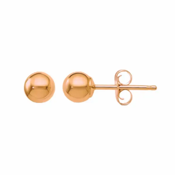 3mm Rose Gold Ball Earrrings Rasmussen Diamonds Mount Pleasant, WI