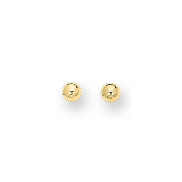 Yellow Gold 5mm Polished Ball Earrings Rasmussen Diamonds Mount Pleasant, WI