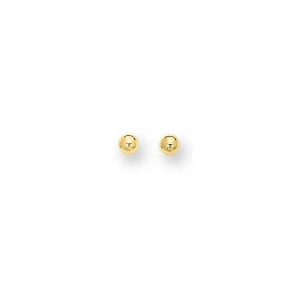 Yellow Gold 4Mm Polished Ball Stud Earrings Rasmussen Diamonds Mount Pleasant, WI