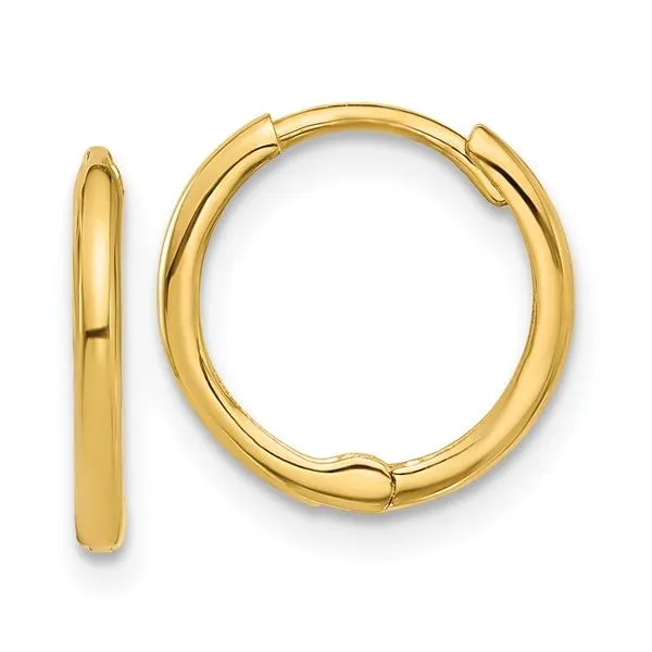 Yellow Gold Hinged Huggie Earrings Rasmussen Diamonds Mount Pleasant, WI