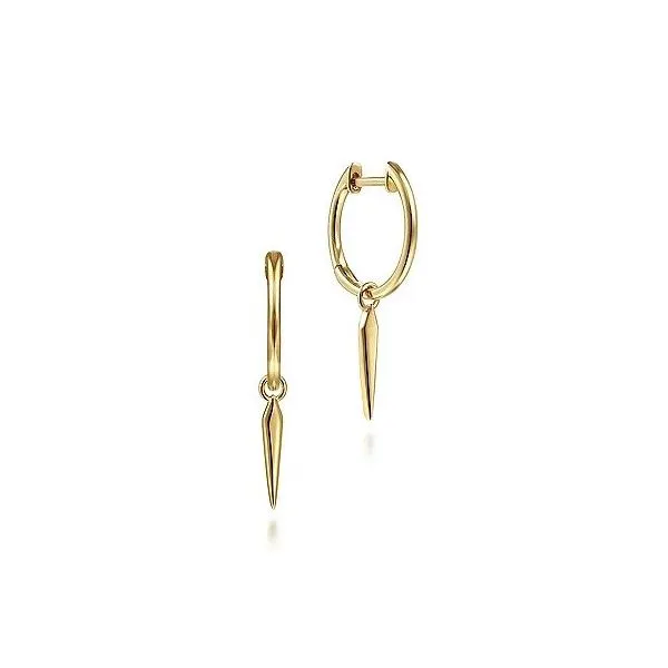Gabriel and Co. Yellow Gold Spike Earrings Rasmussen Diamonds Mount Pleasant, WI