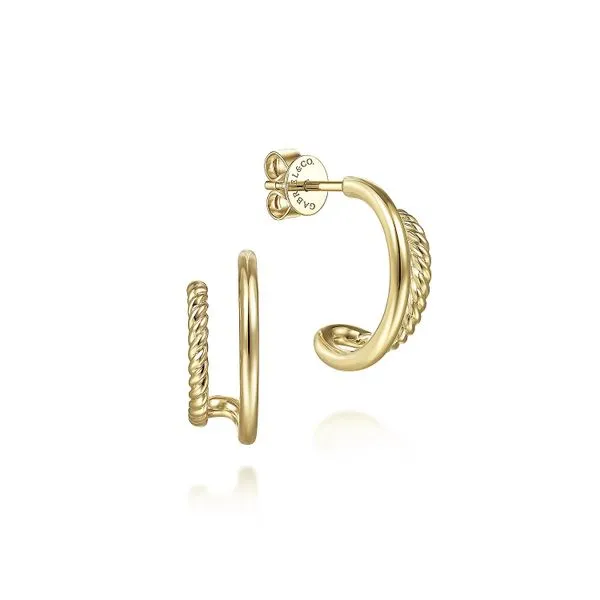 Gabriel and Co. Yellow Gold Earrings Rasmussen Diamonds Mount Pleasant, WI