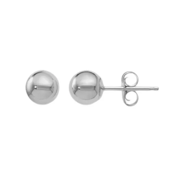 7mm White Gold Ball Earrings Rasmussen Diamonds Mount Pleasant, WI