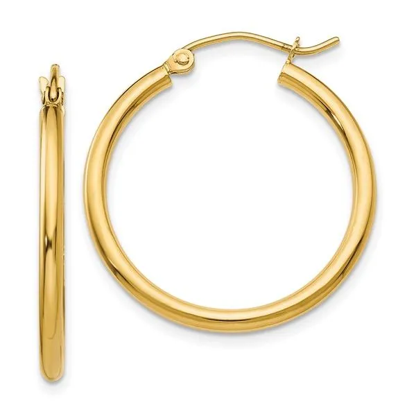 Yellow Gold 25mm Hoop Earrings Rasmussen Diamonds Mount Pleasant, WI