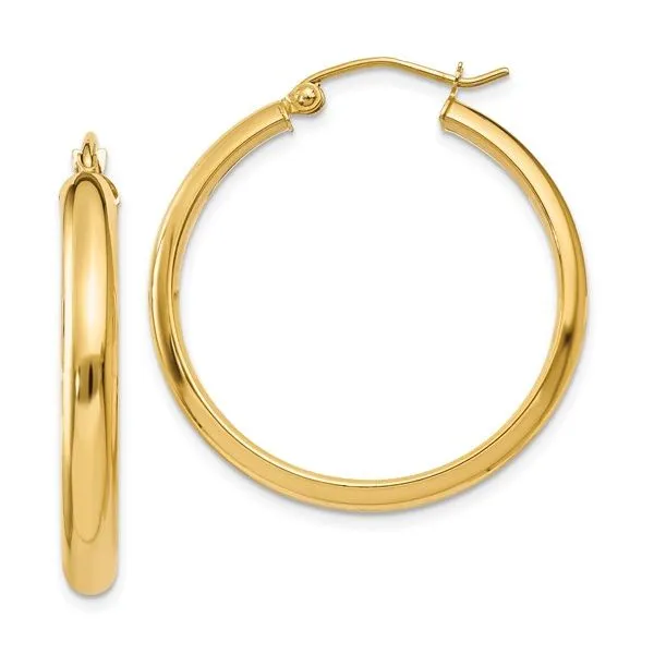 Yellow Gold Tube Hoop Earrings