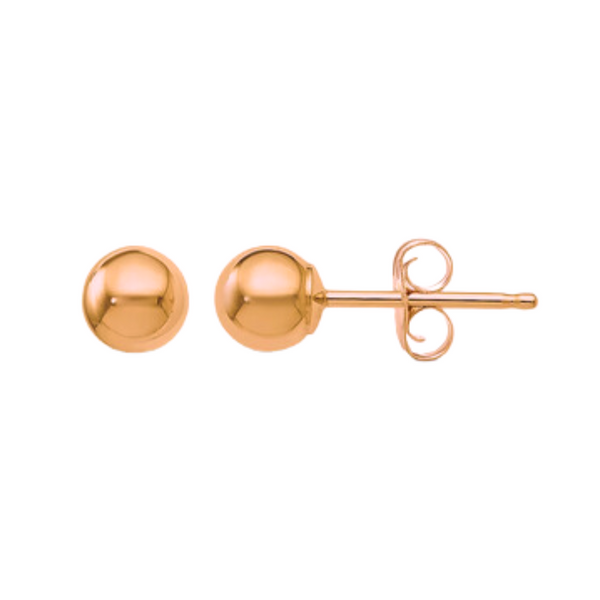 3mm Rose Gold Ball Earrings Rasmussen Diamonds Mount Pleasant, WI