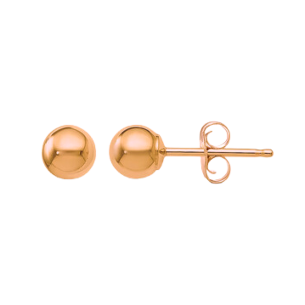 3mm Rose Gold Ball Earrings Rasmussen Diamonds Mount Pleasant, WI