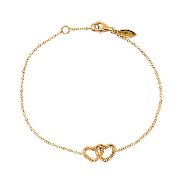 Yellow Gold Heart Link Bracelet Rasmussen Diamonds Mount Pleasant, WI