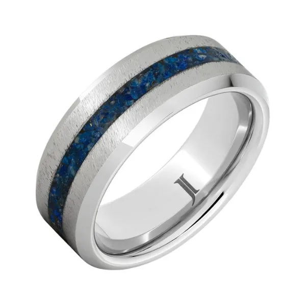Western Heritage™ Serinium® Ring With Lapis Lazuli Inlay And Grain Finish Rasmussen Diamonds Mount Pleasant, WI