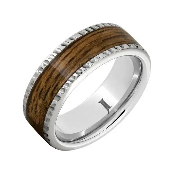 Serinium Mens Wedding Band With Bourbon Wood Inlay Rasmussen Diamonds Mount Pleasant, WI