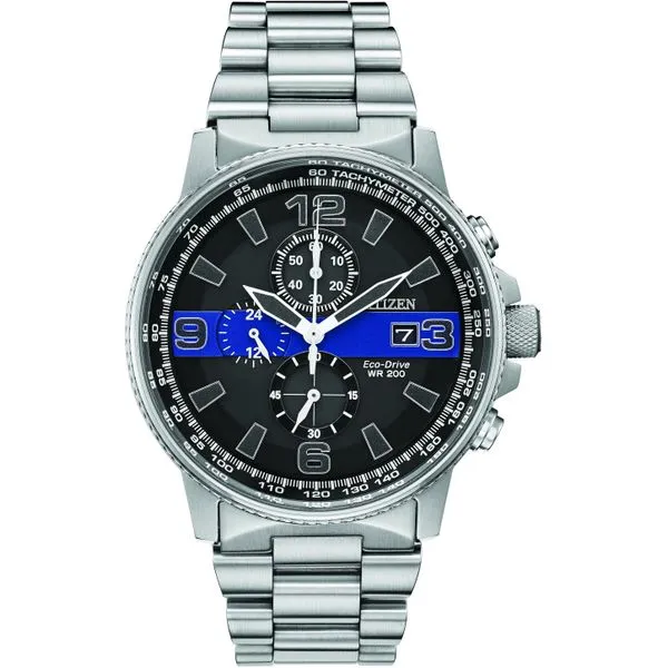 Citizen Mens \Thin Blue Line\  Watch