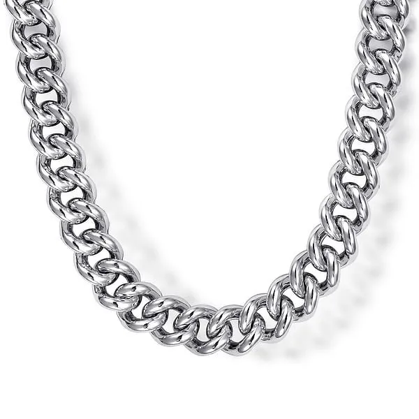 Sterling Silver Solid Men's Cuban Link Chain Rasmussen Diamonds Mount Pleasant, WI