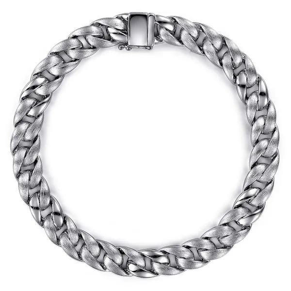 Gabriel and Co. Sterling Silver Cuban Bracelet Rasmussen Diamonds Mount Pleasant, WI