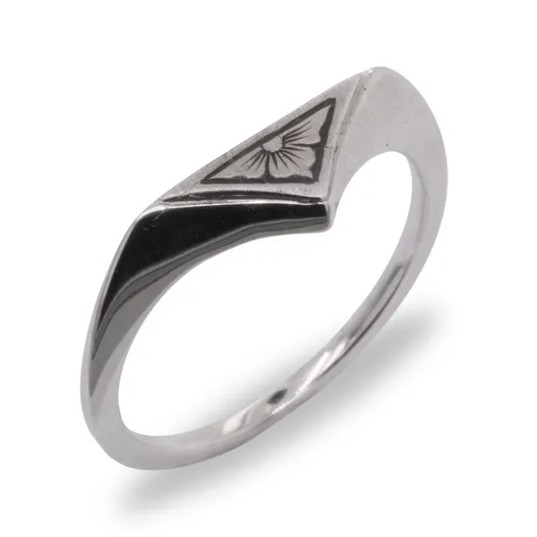 Sterling Silver Hand Engraved Floral Ring Rasmussen Diamonds Mount Pleasant, WI