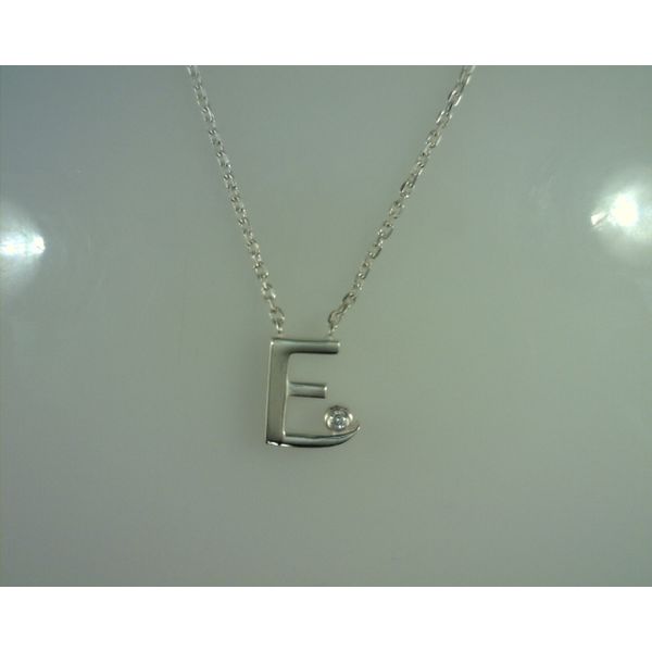 Signature Diamond "E" necklace  Rasmussen Diamonds Mount Pleasant, WI
