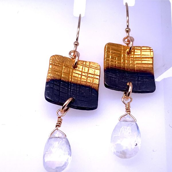 Sterling Silver, Gold fill, Vermeil, and Black Rhodium with Moonstone earrings  Rasmussen Diamonds Mount Pleasant, WI