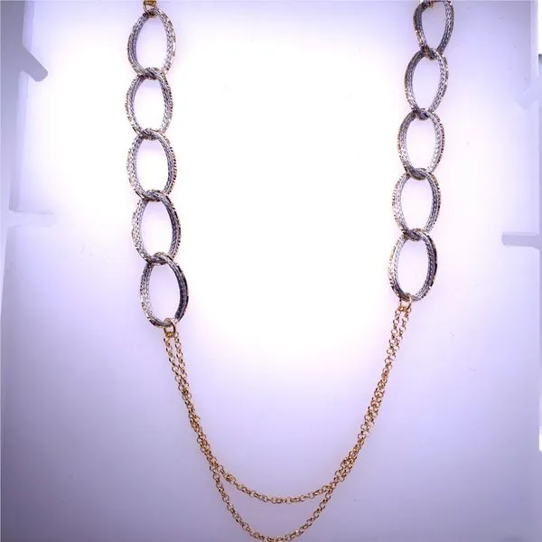 Sterling Silver and yellow colored oval link necklace  Rasmussen Diamonds Mount Pleasant, WI