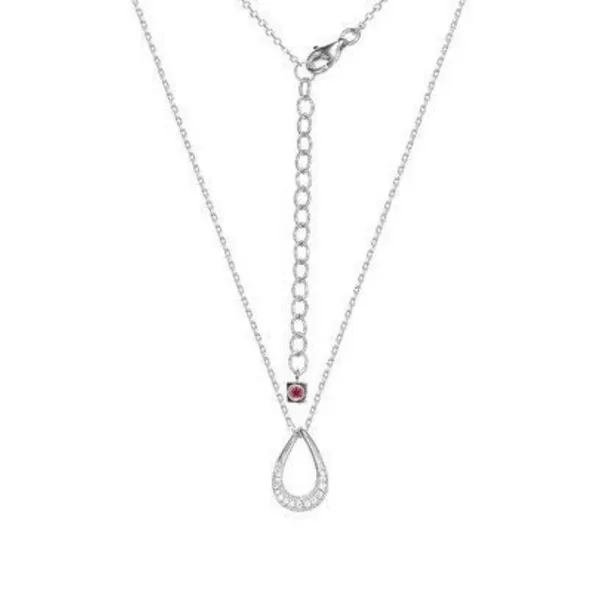 Elle Sterling Silver Pave Necklace Rasmussen Diamonds Mount Pleasant, WI