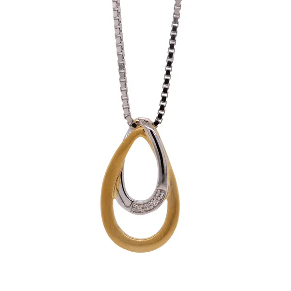 Two Tone Sterling Silver And Diamond Pendant similar item image