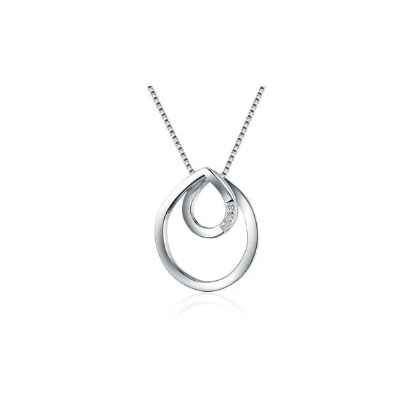 Double Teardrop Shaped 0.01Ct Diamond Pendant Rasmussen Diamonds Mount Pleasant, WI