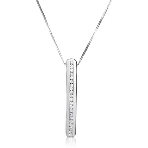 Sterling Silver White Sapphire Pendant Rasmussen Diamonds Mount Pleasant, WI