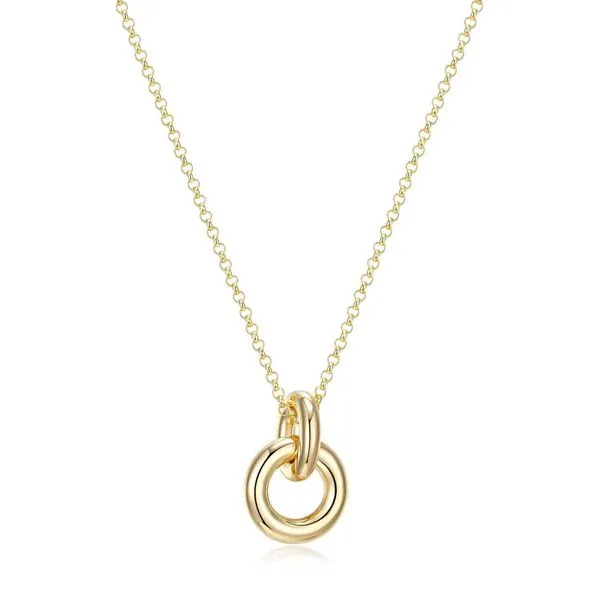 Yellow Gold Plated Circle Drop Pendant Rasmussen Diamonds Mount Pleasant, WI