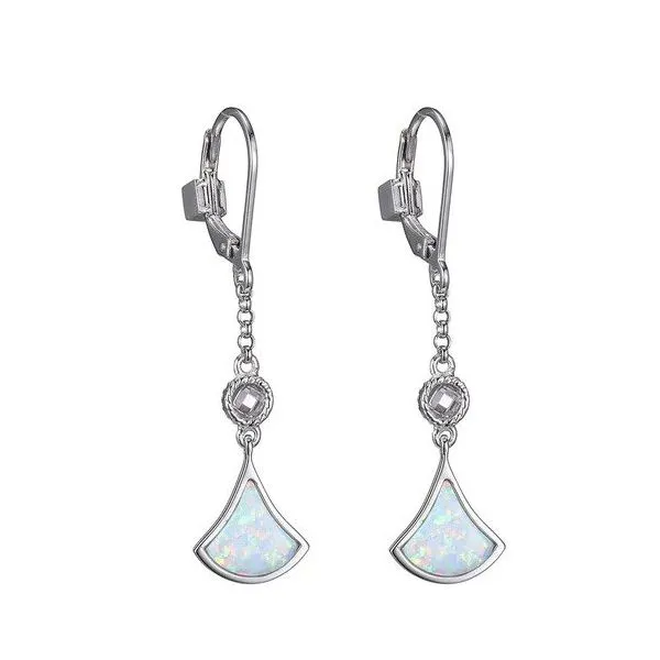 Elle Sterling Silver Opal Earrings Rasmussen Diamonds Mount Pleasant, WI