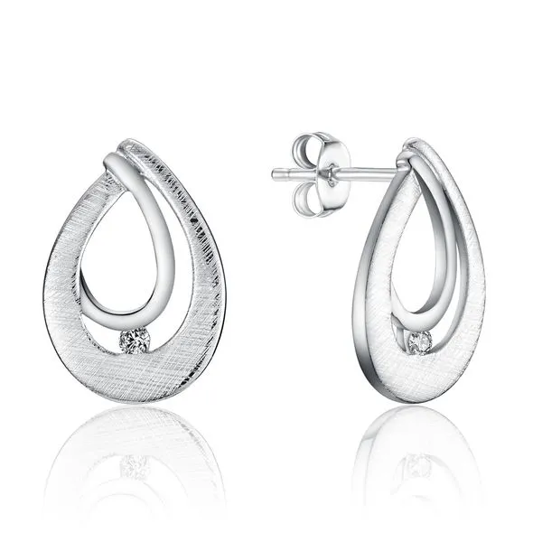 Sterling Silver Diamond Earrings