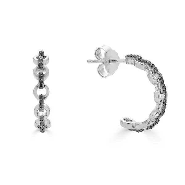 Sterling Silver Black Diamond Earrings